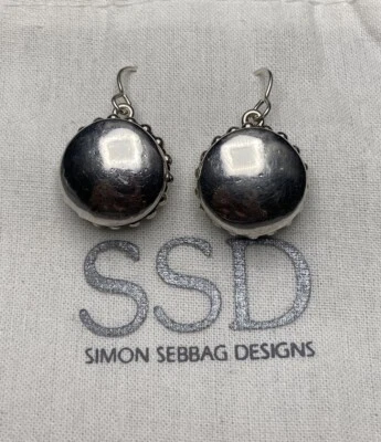 "Pendientes colgantes Simon Sebbag SSD 925 de plata esterlina con capa de disco 11 g 1,25""" Foto 1 de 4