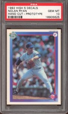 1992 High 5 Decals Baseball Nolan Ryan Hand Cut Prototype PSA 10