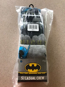 Dc comics batman casual crew socks fits shoe sizes 8 to 12 new 5 pairs per pack - Picture 1 of 4