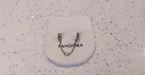 Pandora~Arcs of Love Hearts Cloud Rainbow CZ Safety Chain ALE/S925~#797021NRPMX - Picture 1 of 10