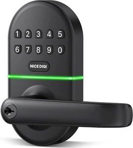 Bonita cerradura de puerta con teclado inteligente Digi Z1A con manija cerradura de puerta de entrada sin llave - negra - Imagen 1 de 6