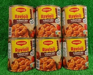 3,65€/kg) 6x Maggi Ravioli in pikanter Sauce Fertiggericht 800g Dose 4,8kg Ware! - Bild 1 von 8