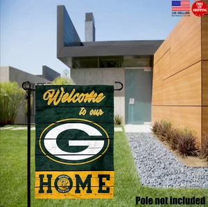 Green Bay Packers Welcome Home Decorative Official Garden Yard Banner Flag Flags - Picture 1 of 8