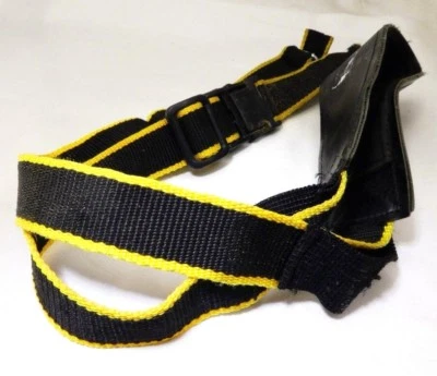 Camera Strap Yellow Black Leather 1.5"  Wide FE FE2 FM2n quick release  - Image 1 of 4