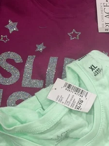 2 T-SHIRT THE CHILDREN’S PLACE PINK & GREEN LONG SLEEVE TG SIZE 14 For Girls - Picture 1 of 5