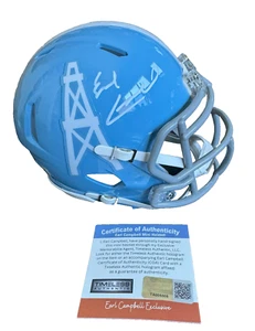 🏈Earl Campbell Signed 🖊️ Houston Oilers mini Helmet - NFL Sports Memorabilia🏈 - Picture 1 of 9