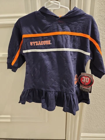 NEW Syracuse Orange SU 2 Pc LS Hooded Pullover Bloomer Dress Blue Infant 6-12 M Cover