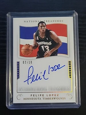 2017-18 National Treasures International Gold /10 Felipe Lopez On Card Auto Rare - Image 1 of 2