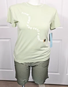 Art Class Girls XX-Large 2 Piece Pajama Set Lounge Set T Shirt Shorts Soft Green - Picture 1 of 22