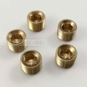 5pcs 1/8"NPT Brass Internal Hex Thread Socket Pipe Plug - Afbeelding 1 van 1