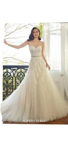 SOFIA TOLLI  SIZE 16/18. FRENCH BEIGE Aline Gown Gorgeous  - Picture 1 of 5