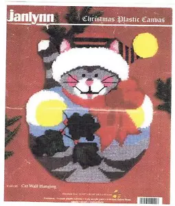 SANTA (ball) CAT Wall Hanging plastic canvas PATTERN 7ct (#60) - Picture 1 of 1