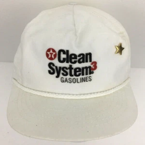 Vtg Texaco Hat Clean System 3 Gasolines Cap Logo Rope Snap Back Trucker Baseball - Picture 1 of 12
