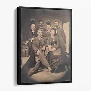 Doc Holliday & Wyatt Earp Group Photo Retro History Canvas Wall Art Print - Picture 1 of 7