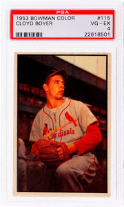 1953 Bowman #115 Cloyd Boyer Color PSA 4