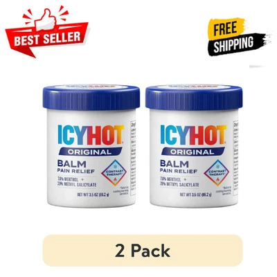 (Paquete de 2) Bálsamo original para aliviar el dolor Icy Hot, alivio del dolor de acción rápida... Foto 1 de 4