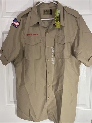 NOVA Camisa Uniforme Boy Scouts VENTED BSA Microfibra Poliéster Adulto Masculina Média - Imagem 1 de 4