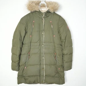 Lauren Ralph Lauren Coat Women's Medium Faux Fur Hooded Down Puffer Parka Jacket - Picture 1 of 9