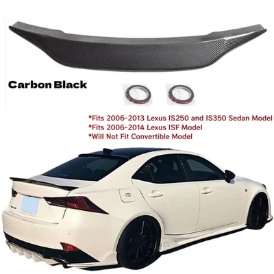 Asa spoiler traseira porta-malas ABS preto carbono para LEXUS IS250 IS350 2006-2013 - Imagem 1 de 4