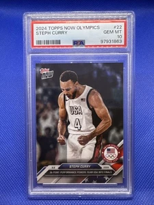 STEPH CURRY 2024 TOPPS NOW OLYMPICS #22 PSA 10 GEM MINT USA OLYMPIC TEAM 36 PTS. - Picture 1 of 3