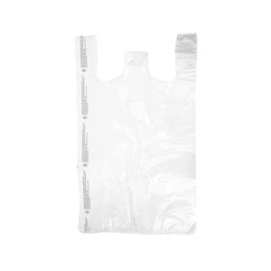 White Plastic T-Shirt Bags - HDPE (11 ½” x 6”x 21”) - Case of 1,000 - Picture 1 of 2
