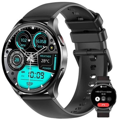Smartwatch Damen Herren 1.43" AMOLED Always-On-Display Fitnessuhr Mit Telefonfun - Bild 1 von 4