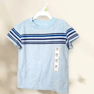 Cat & Jack Blue Nautical Stripe Short Sleeve Tee 18 M NWT - Picture 1 of 3