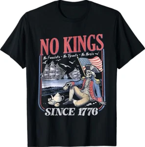 Camiseta Retro No Kings No Fascists No Tyrants No Nazis Since 1776 - Imagen 1 de 8
