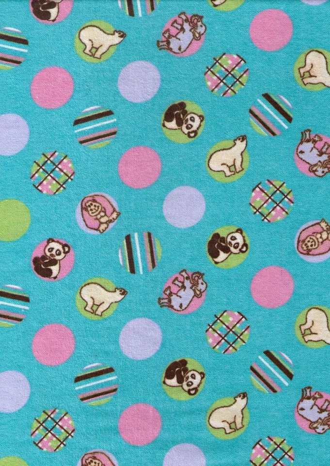 Blue Endangered Animal Dots Snuggle Flannel by David Textiles    32" - Image 1 of 1