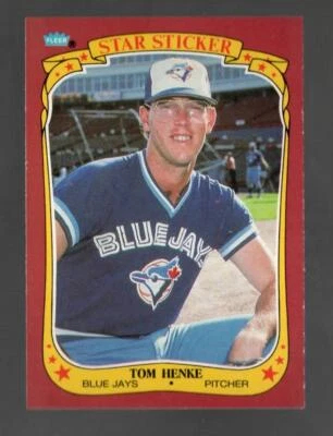 1986 Fleer Star Stickers Tom Henke Toronto Blue Jays #54 Near Mint or Better - Image 1 of 2