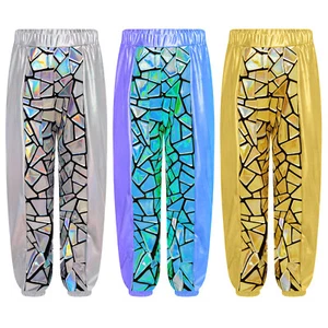 Kids Girls Sequins Metallic Pants Sweatpants Hip-Hop Jazz Dance Performance - Picture 1 of 38