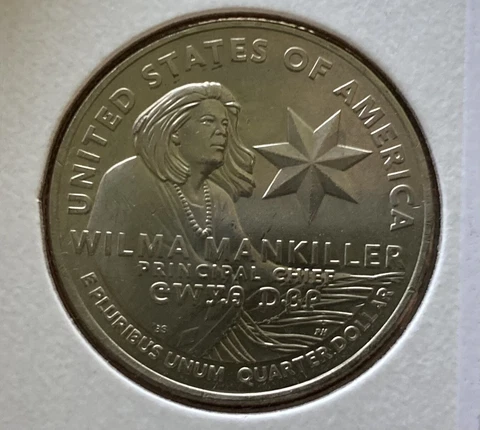 2022 P Wilma Mankiller Die Chip Error Quarter Hair, Lip, N God We Rust, & Pimple Cover