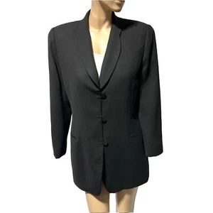 Brooks Brothers Vintage Black Blazer Women’s Size 14 100% Wool Made in USA - Picture 1 of 11