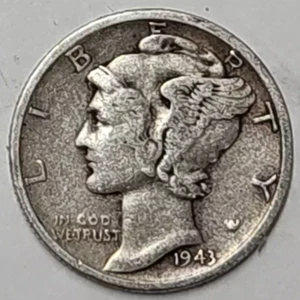 1943-S Mercury Dime • 90% Silver • Winged Liberty Head - Picture 1 of 2