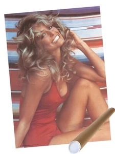 Farrah World Famous Actress Fawcett 1976 Red Swimsuit Poster 20" x 28" - Picture 1 of 1