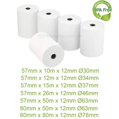 Thermorollen Bonrollen Kassenrollen Waagenrollen EC Normalpapier 57mm 80mm 80m - Bild 1 von 4