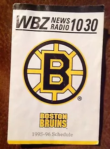 95/96 Boston Bruins NHL Hockey Pocket Schedule Cam Neely Ray Bourque Adam Oates - Picture 1 of 3