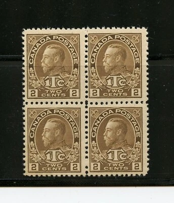 Canada #MR4 (C492) Block of 4, O/P 2¢ + 1¢ brown, War Tax, MNH,FVF,CV$250.00 - Image 1 of 2