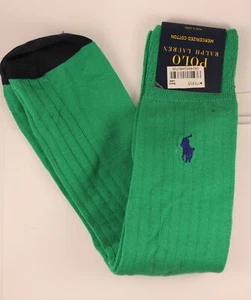 Polo Ralph Lauren grüne merzerisierte Baumwollsocken Größe 10-13 neu mit Etikett - Bild 1 von 7