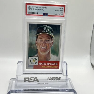 Tarjeta de béisbol 2022 Topps Living Set Mark McGwire #575 PSA 10 gemas como nueva Foto 1 de 3