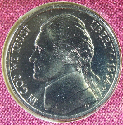 1994 P Jefferson Nickel SP Matte Finish 5 Cents Coin low mintage #4 - Image 1 of 2