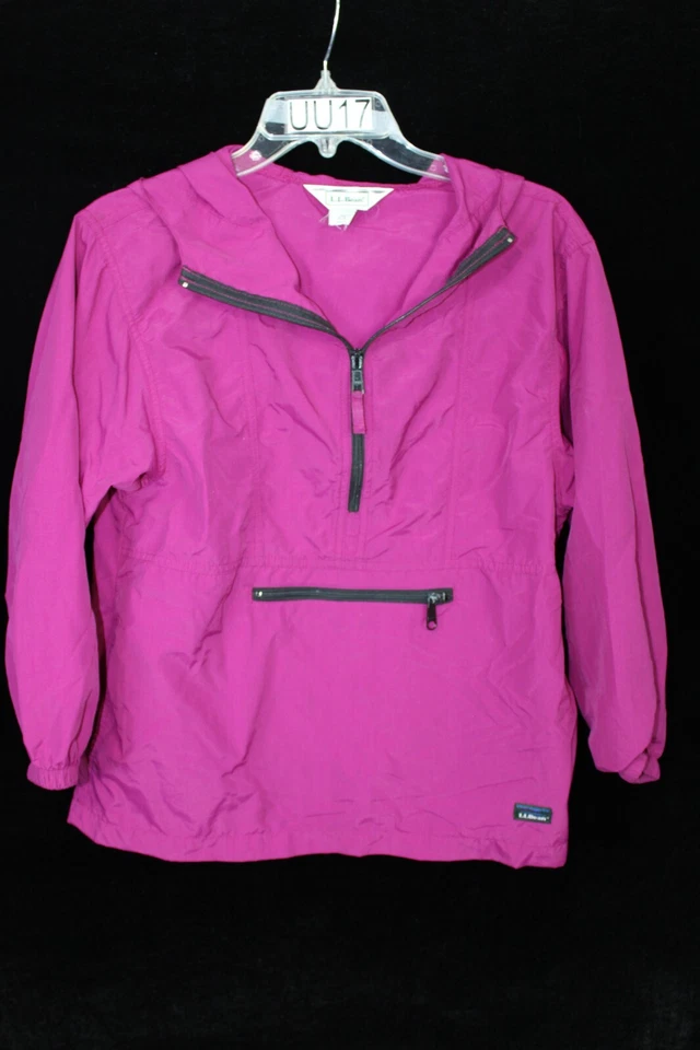 CHAQUETA DE LLUVIA MAGENTA JERSEY CON CAPUCHA NYLON VINTAGE L BEAN NIÑOS TALLA MEDIANA Foto 1 de 4