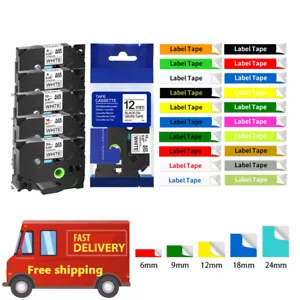 Label Tape Compatible with Brother TZ TZ e P-Touch 6/9/12/18/24/36MM TZ-231 - Picture 1 of 145