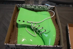 Botas de Combate Gwen Militares Con Cordones Verde Neón Mujer Talla 6 Algunas Rasguños Una vez Usadas - Imagen 1 de 13