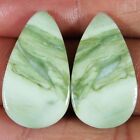 33.35 Cts Natural Serpentine Pair Cabochon Earring Gemstones 15x27x4 mm dp_104