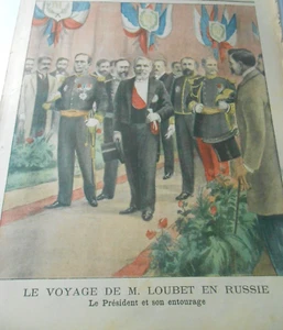 1902  Voyage de Loubet en Russie Illustration Gravure - Imagen 1 de 1