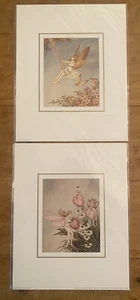 Vtg (2) Framed Prints 1997- Fairies Tulip Time In Fairy Land & The Garland Swing - Picture 1 of 7