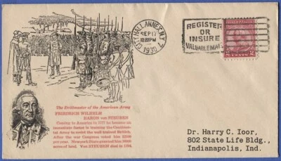 1930 #689-3  2c Baron Von Steuben FDC First Day Cover - Early Ioor Cachet - Image 1 of 2