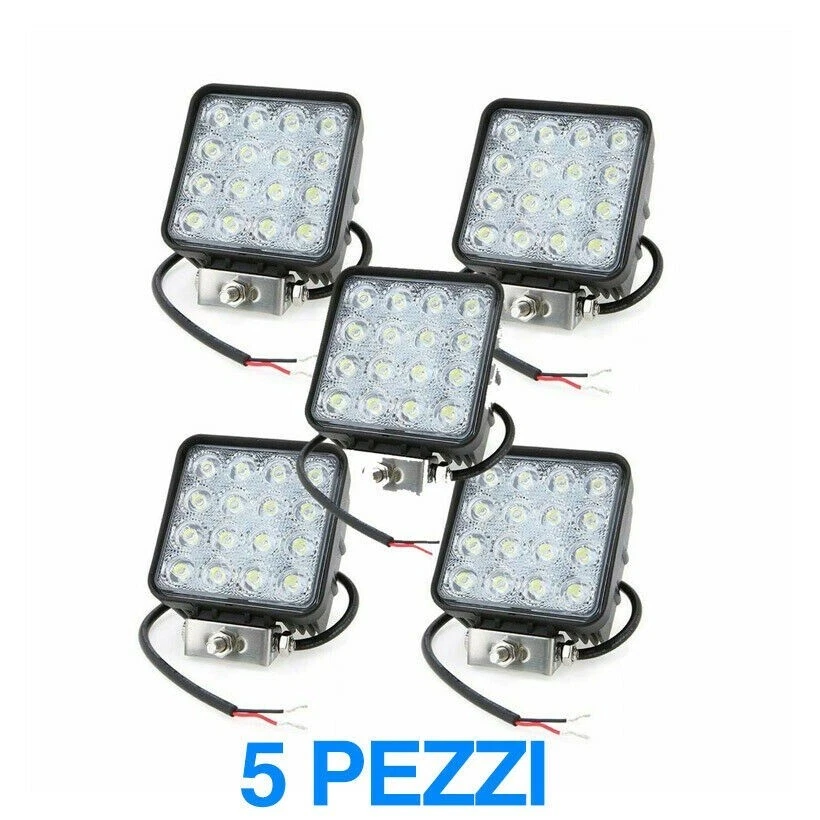 5X 48W LED LUCE FARO LAMPADA DA LAVORO FARETTO AUTO BARCA CAMION KLW SUV 12V - Immagine 1 di 1