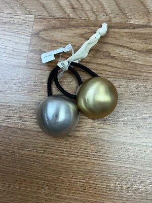 Paquete de 2 soportes de cola de caballo Anthropologie de metal duro plateado dorado corbatas para el cabello NUEVO Foto 1 de 4
